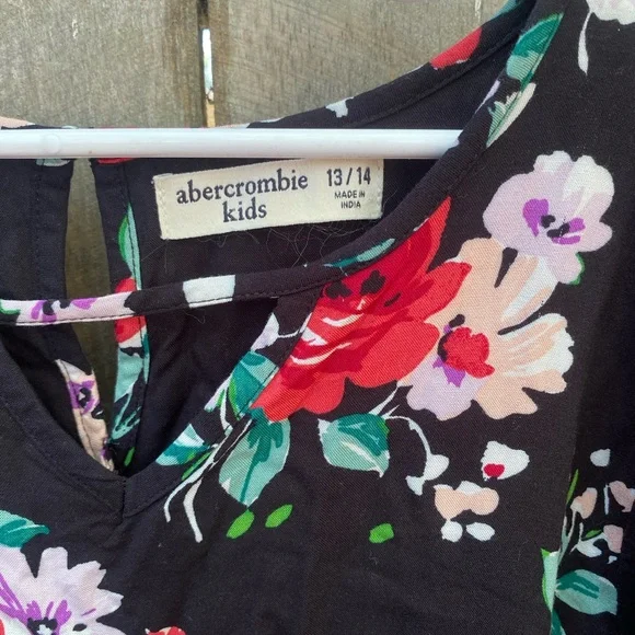 Girls Abercrombie and Fitch Floral Faux Wrap Dress Mixed Print 13/14 - Picture 3 of 4
